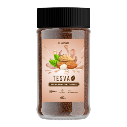 Tesva Instant Coffee, Almond, 100gm, Granule, Glass Bottle