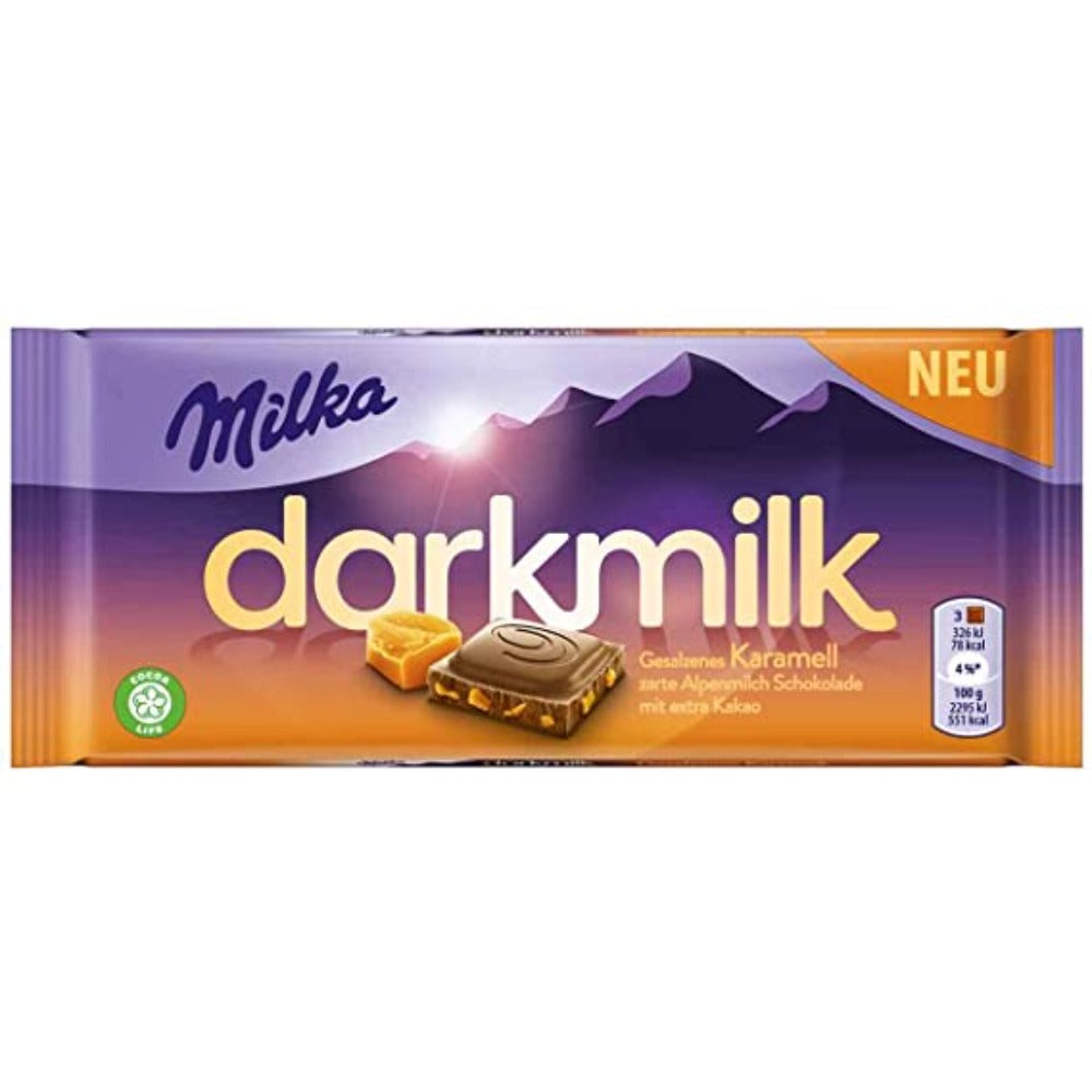 Milka Darkmilk Caramel Sarat Chocolate Bar