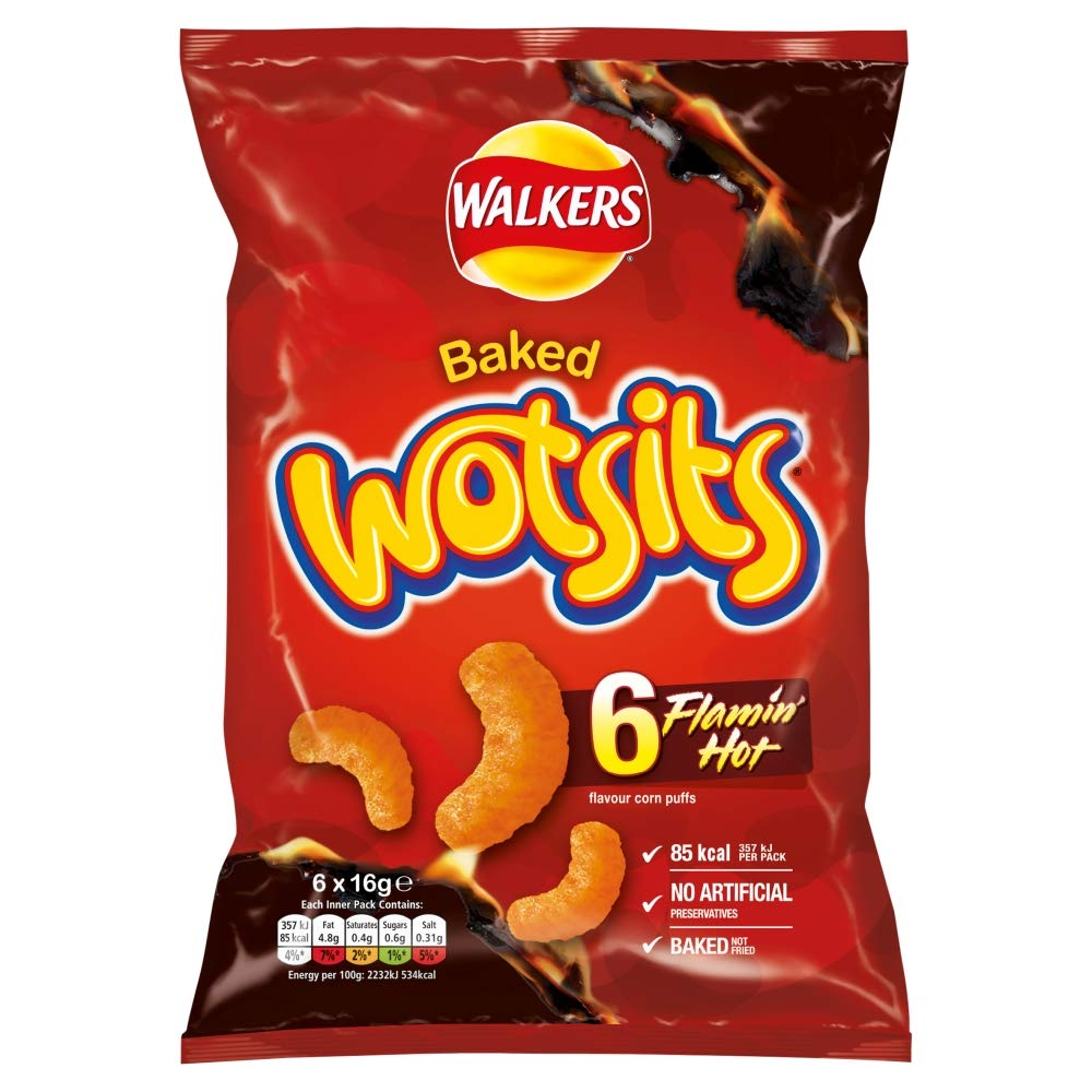 Walkers Baked Wotsils Flamin Hot ( pack of 6 minis)