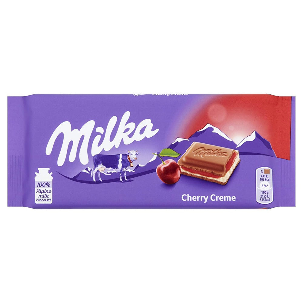 Milka Cherry Creme Chocolate Bar