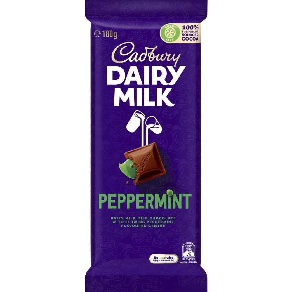 Cadbury Dairy Milk Australia Peppermint Chocolate Block