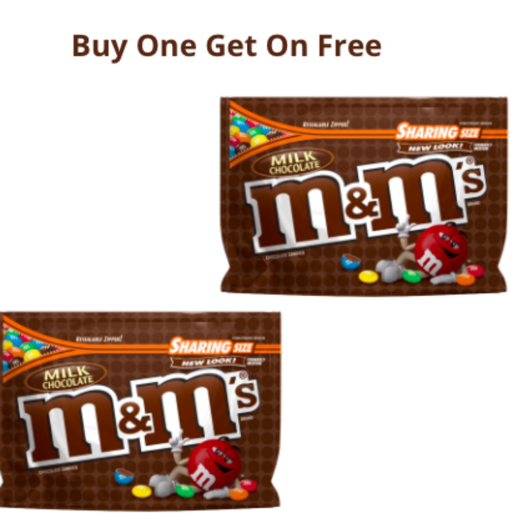 M&M Milk Chocolate Sharing Size BOGO Offer