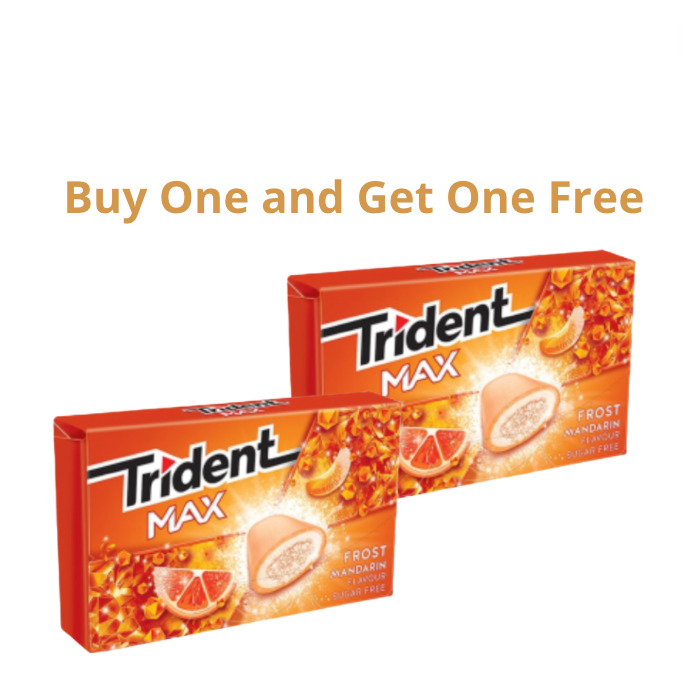 Trident Max Frost Mandarin Sugar Free Gum BOGO