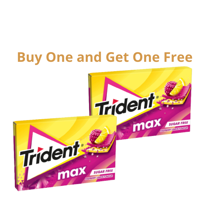 Trident Max Rasberry Lemon Sugar Free Gum BOGO