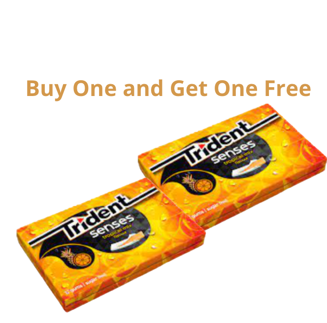 Trident Senses Tropical Mix Flavour Sugar Free Gum BOGO