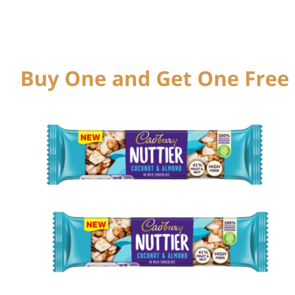 Cadbury Nuttier Coconut & Almond Milk Chocolate Bar BOGO