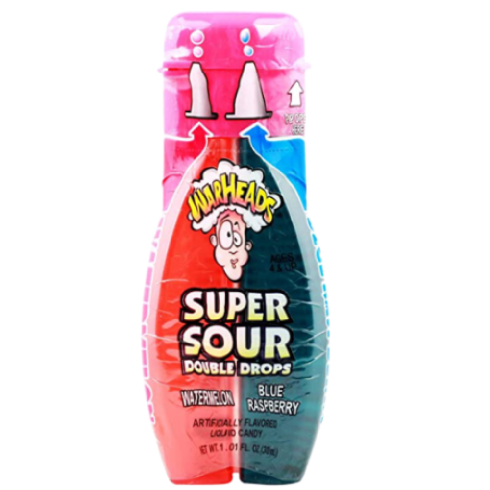 Warheads Super Sour Double Drops Watermelon and Blue Raspberry