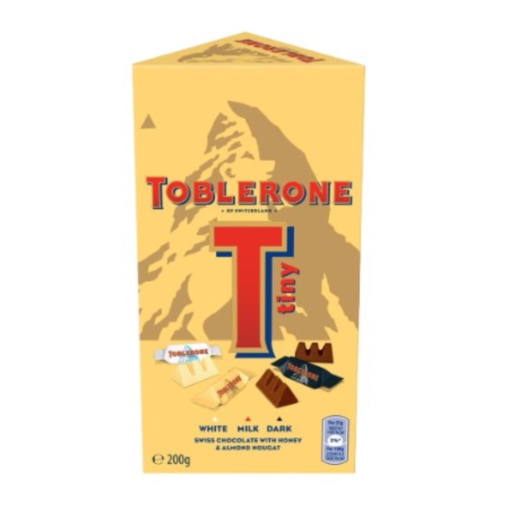 Toblerone Tiny Mix of White, Milk and Dark Chocolate Bag (200g)