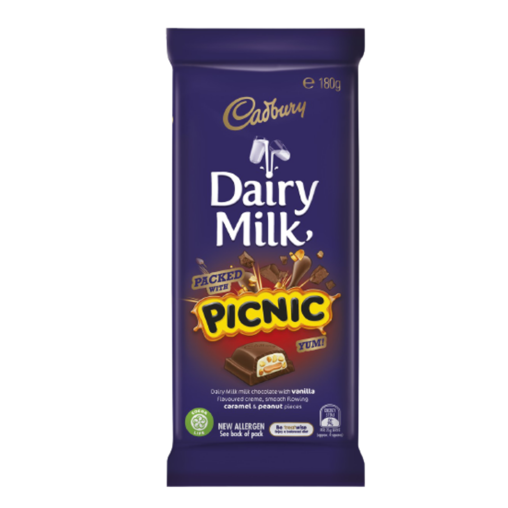 Cadbury Dairy Milk Australia Picnic Chocolate Block