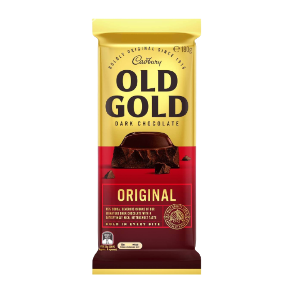 Cadbury Old Gold Australia Original Dark Chocolate Block