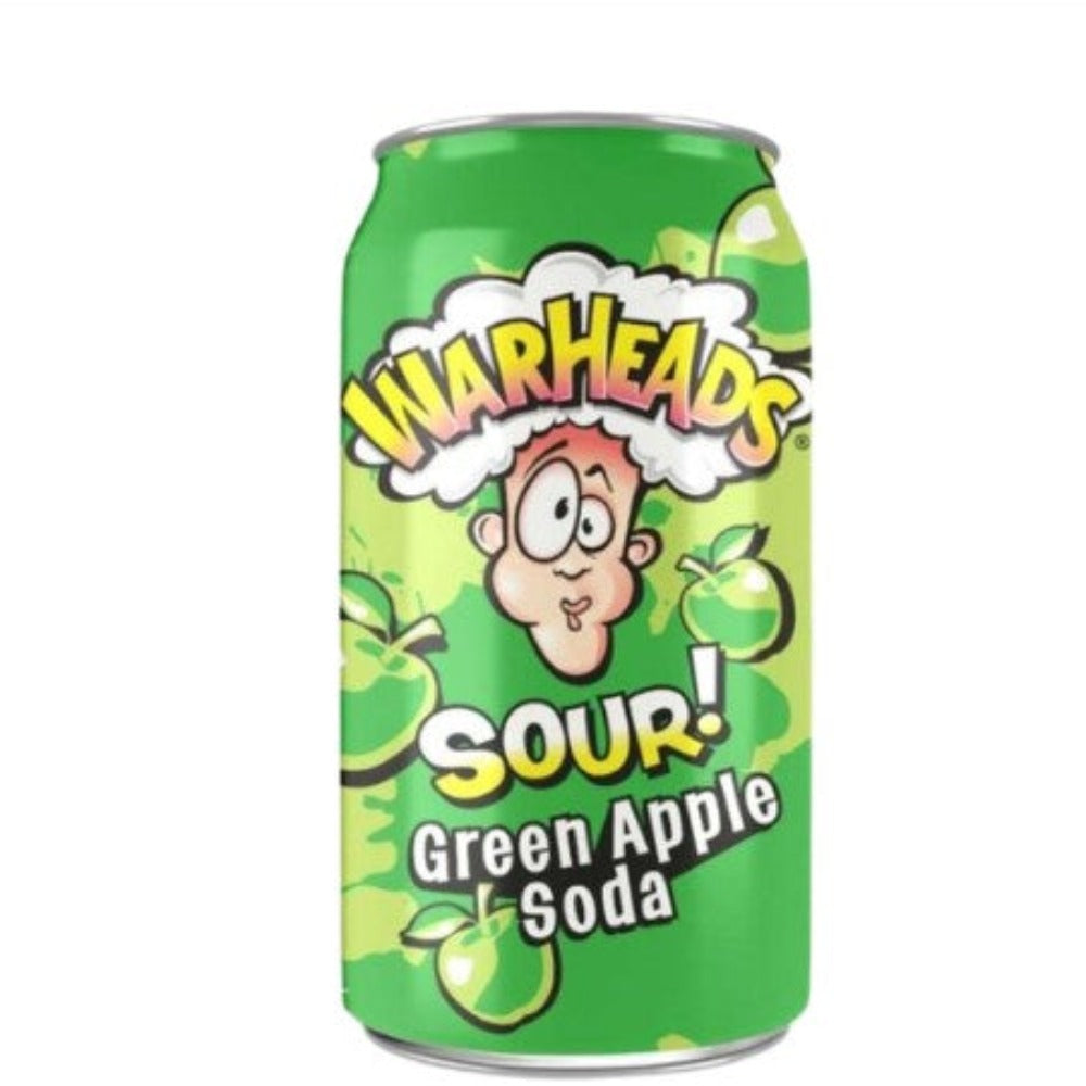 Warheads Sour Green Apple Soda Can